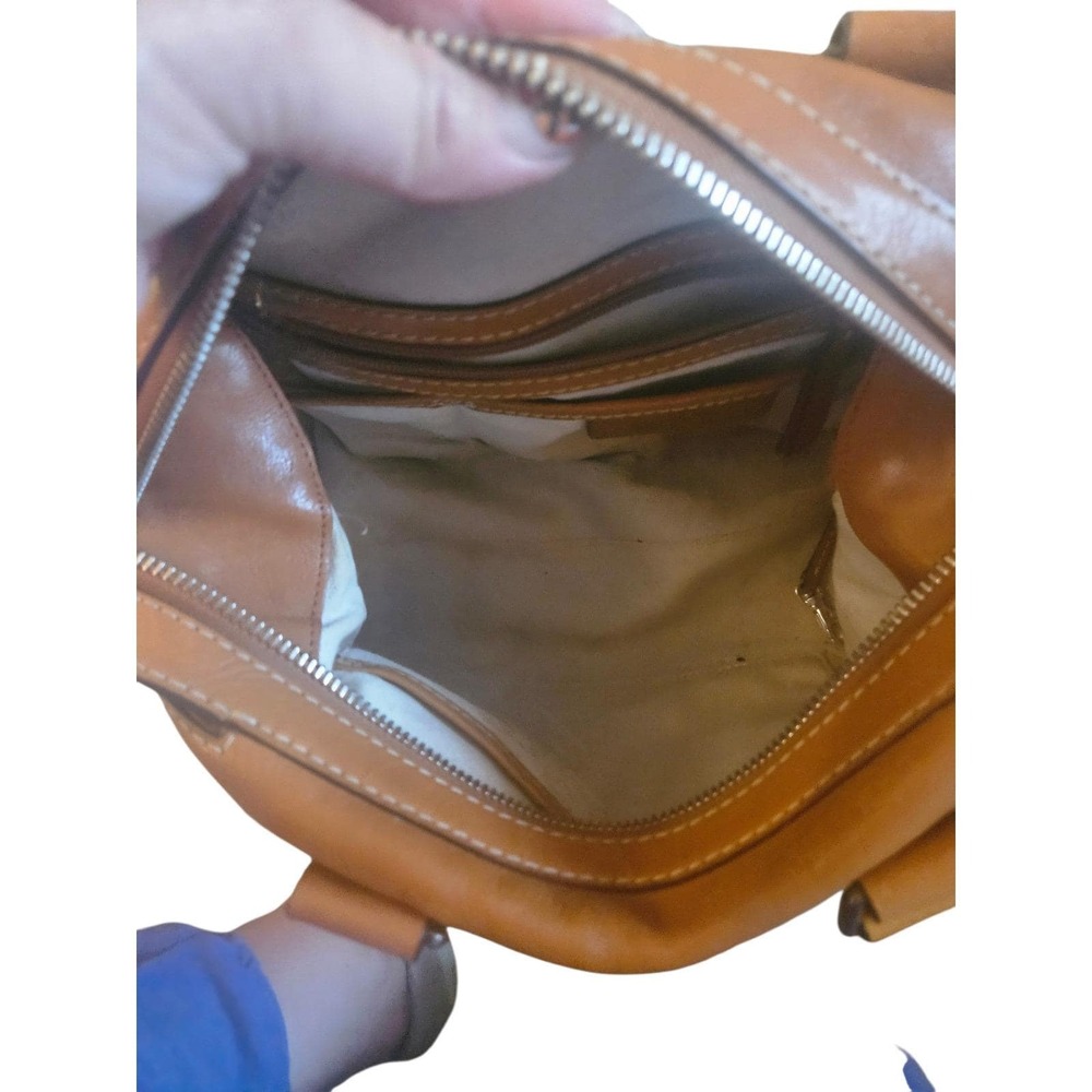 Michael Kors Tan Leather Satchel Handbag Buckle Detail Bowler Bag - Picture 10 of 11